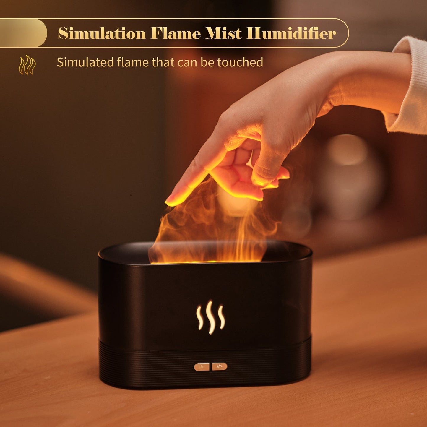 Mist Humidifier With Flame Light
